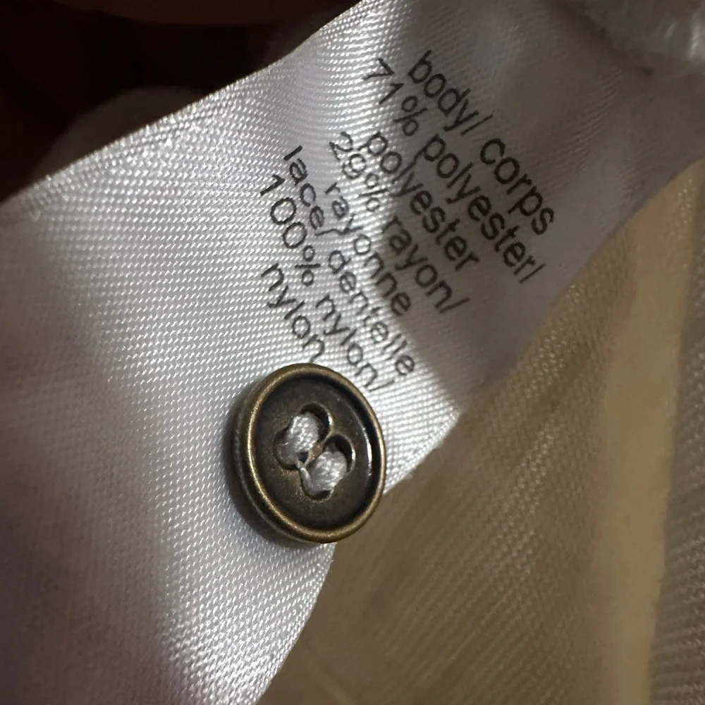 Maurices Cream Lace Button-Down Shirt with lace details - Picture 6 of 6